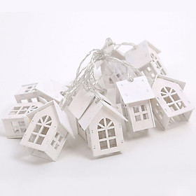 2m/3m LED Light String Wood Small House Shape 10/20 LED Beads Wedding Party Holiday Fairy Night Lamp