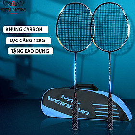 Bộ 2 Vợt Cầu Lông Khung Carbon 710 Lực Căng 12kg (26LBS) Đại Nam Sport + Tặng Túi Đựng Vợt