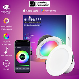 Mua Đèn led âm trần thông minh HUEPRESS myHue Downlight L1 cao cấp WIFI 16 triệu màu RGBCW 10W - Điều khiển bằng app