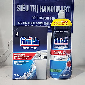 Combo Muối rửa bát finish 1.5kg + Nước làm bóng finish 800ml dùng cho Máy rửa bát chén