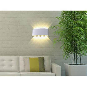 Đèn gắn tường ngoài trời, trong nhà hắt sáng 2 đầu 8 tia thân cong tròn hiện đại