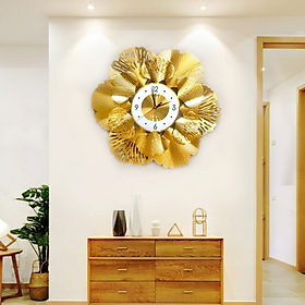 Mua Đồng Hồ Trang Trí Treo Tường Trang Trí Decor Nghệ Thuật kim trôi hình hoa vàng DC226