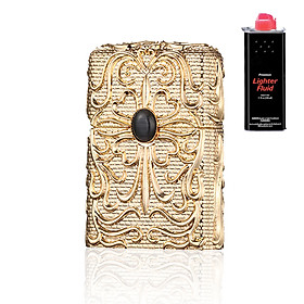 Mua Combo Hộp Quẹt Bật Lửa Xăng Đá Họa Tiết Hoa Văn Cổ Điển CF1025  + Tặng Bình Bơm Xăng Chuyên Dụng Cho Bật Lửa (Giao màu ngẫu nhiên )