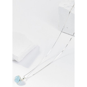 Mặt Dây Chuyền Phong Thủy Đá Aquamarine 1 Hạt Tặng Dây Chuyền Bạc (8mm) Mệnh Thủy, Mộc Ngọc Quý Gemstones