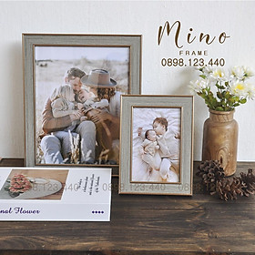 Khung Ảnh Gỗ 5 / 6 / 7 / 10 Inch Trang Trí Phòng Khách, Phòng Ngủ Mino Frame KH04C