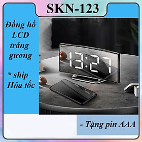 Mua Đồng hồ điện tử mặt cong tích hợp đèn led có tráng gương hiện đại cao cấp