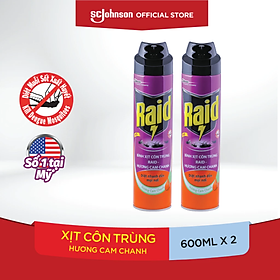 Combo 2 Bình Xịt Côn Trùng RAID Hương Cam Chanh 520ml