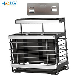 Kệ để dao kéo đũa muỗng đa năng dán tường Hobby Home Decor KDMT3 inox 304 có keo dán tường