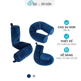 Gối cuộn memory foam KOS, kê cổ du lịch cao su non.