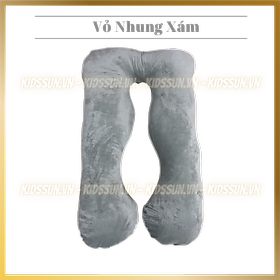 Gối Ôm Bà Bầu - Gối Bầu Chữ U - Vỏ Nhung - Cotton Cao Cấp - Mẹ Ngon Giấc - Con Khoẻ Mạnh