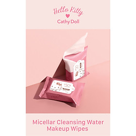 Combo 2 Gói Khăn giấy tẩy trang Hello Kitty Cathy Doll Micellar Cleansing Water Makeup Wipes (30 miếng x 2 gói)