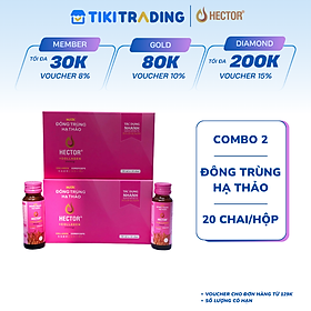 Combo 2 Hộp 20 Chai Đông Trùng Hạ Thảo Hector Collagen Trẻ Hóa Nhanh Dạng Nước, Nước Uống Trực Tiếp, Giúp Da Khỏe, Sáng Mịn Màng, Điều Hòa Nội Tiết Tố, Ngăn Ngừa Rụng Tóc, Tăng Cường Sinh Lý, Nam, Nữ Đều Dùng Được
