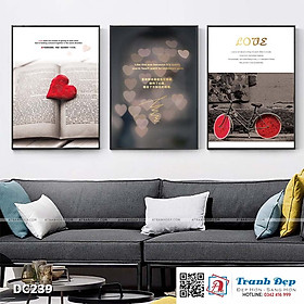 Mua Bộ 3 tranh canvas treo tường Decor Tranh quotes họa tiết lãng mạn - DC239