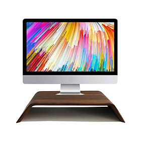 Kệ màn hình máy tính, Kệ Imac gỗ uốn cong - Veneer Walnut (Óc Chó) tự nhiên