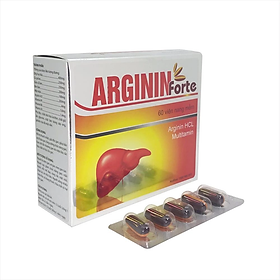 Viên Uống Bổ Gan Arginin - Bảo Vệ Gan - Giúp Thanh Nhiệt Mát Gan - Giải Độc Cơ Thể - Arginin Forte - Hộp 60 Viên 