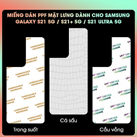 Miếng Dán Dẻo PPF Mặt Lưng Cho Samsung Galaxy S21 Ultra 5G- Hàng Chính Hãng