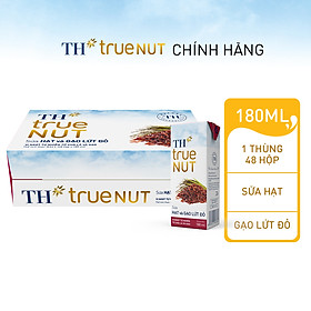 Thùng 48 hộp sữa hạt và gạo lứt đỏ TH true NUT 180 ml (180 ml x 48)