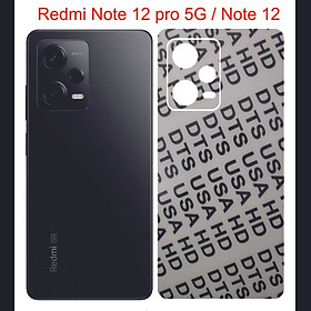 Miếng Dán dẻo PPF mặt lưng dành cho Redmi Note 12 pro 5G / Note 12., Bảo vệ máy chóng trầy xước