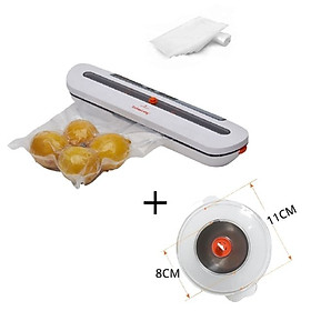 Mua Combo Máy Hút Chân Không Màu Trắng Đa Chức Năng (Hút Chân Không Và Đóng Gói  Hàn Miệng Túi) Và Nắp Hút Chân Không Dùng Bảo Quản Thực Phẩm Trong Hộp  Chai  Lọ - Tặng Kèm 10 Túi Đóng Gói (5 Túi Nhỏ & 5 Túi Lớn)