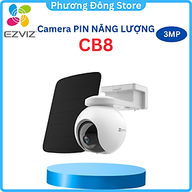 Camera WIFI Ngoài Trời EZVIZ CB8 3MP-2K Pin Sạc Kèm Tấm Pin NLMT - Hàng chính hãng