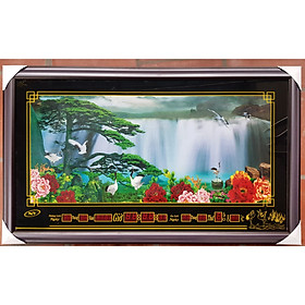 TRANH ĐÈN LỊCH VẠN NIÊN - ĐÓN TÀI LỘC ( PHONG CẢNH THÁC NƯỚC ) khổ 58*98cm