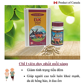 Nhung Hươu Uncle Bill Pure Canadian Elk Hộp 30 Viên, Nhập Khẩu Canada, Từ 75 Phần Nhung Tươi Yên Ngựa Của Loài Hươu Đỏ Sừng Tấm (Cervus Elaphus Canadensis) Mới Tạo Ra 1 Phần Nhung Hươu Tinh Chất, Món Quà Sức Khoẻ 