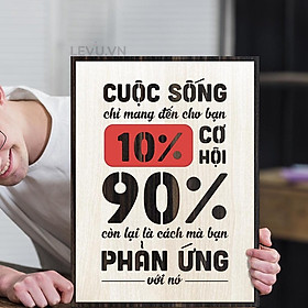 Mua Tranh slogan thương hiệu LEVU LV112  Cuộc sống chỉ mang đến cho bạn 10% cơ hội  90% còn lại là cách bạn phản ứng với nó