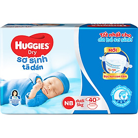 Tã Dán Sơ Sinh Huggies NB40 - Dưới 5kg (40 Miếng)
