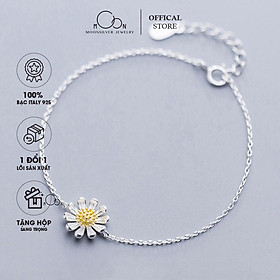 Lắc tay bạc vòng tay bạc s925 hoa cúc họa mi thời trang cao cấp moonsilver