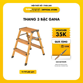 Hình ảnh Thang Ghế Đôn Nhôm Cao Gấp GANA Gấp Gọn Màu Gỗ Tự Nhiên | Index Living Mall | Nhập Khẩu Thái Lan - Phân Phối Độc Quyền Tại Việt Nam