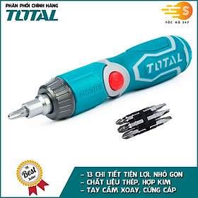 Hình ảnh Bộ tua vít gấp đa năng 13 chi tiết TOTAL TACSD30136 - Chất liệu thép, hợp kim bền bỉ, tay cầm xoay, cứng cáp, nhỏ gọn, tiện lợi