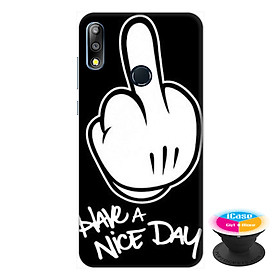 Ốp lưng điện thoại Asus Zenfone Max Pro M2 hình Have A Nice Day tặng kèm giá đỡ điện thoại iCase xinh xắn - Hàng chính hãng
