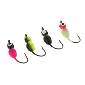 4 Pieces Winter Ice Fishing Lures Lead Jig Head Ice Fishing Hooks 25mm/2.5g