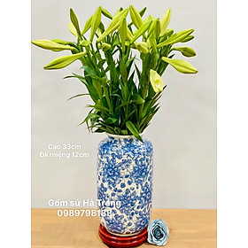 Mua Lọ hoa gốm sứ Bát Tràng cao cấp vẽ tay xuất dư cao 33cm