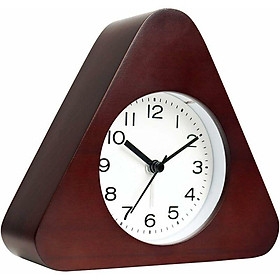 Đồng hồ báo thức bằng gỗ bằng số tiếng Ả Rập mà không cần im lặng trong ánh sáng với pin (màu nâu)