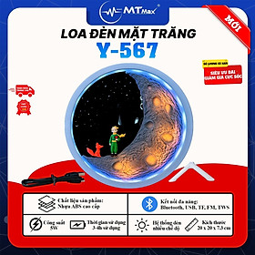 Loa Đèn Mặt Trăng Y567 - Ánh Sáng Lung Linh, Âm Thanh Nhẹ Nhàng Trong Trẻo Thoải Mái Giúp Xã Stress Dễ Ngủ, Bluetooth, USB, Thẻ Nhớ, Rất Thích Hợp Dùng Để Trang Trí Phòng Ngủ, Phòng Làm Việc. hàng chính hãng