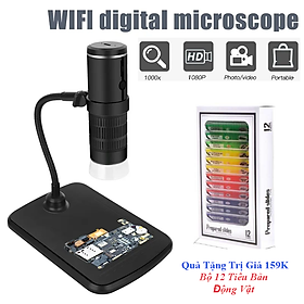 Mua ROGTZ Kính Hiển Vi Phóng Đại 50-1000x Kết Nối Wifi/Có Dây Dùng Cho Điện Thoại  PC Độ Phân Giải 1080P Với 8 Đèn Led Trợ Sáng. WiFi Digital Microscope HD1080P 1000X USB Microscope 8 LED Wireless Portable Electronic Camera for Smartphone - Hàng Chính Hãng