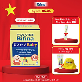 Men vi sinh cho bé Bifina Baby Nhật Bản- Hộp 30 gói - Lợi khuẩn chiến binh cho trẻ sơ sinh Viêm da cơ địa và ruột hoại tử , chàm sữa, dị ứng... 