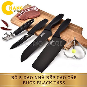Bộ 5 Dao Nhà Bếp Cao Cấp BUCK BLACK - T65S Siêu Tiện Lợi