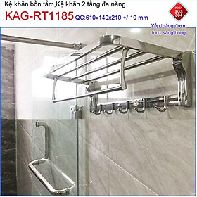 Mua kệ máng khăn đa năng bầu lật  kệ treo khăn nhà tắm inox SUS304 3in1 KAG-RT1185- treo khăn + phơi khăn + móc khăn