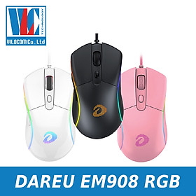 Chuột Gaming DareU Victor EM908 RGB 6000 DPI - 150 IPS - Hàng Chính Hãng