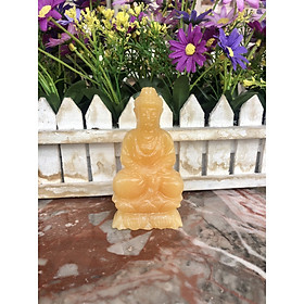 Hình ảnh Tượng Phật A Di Đà ngồi đài sen trang trí xe ôtô xe hơi, bàn thờ đá ngọc hoàng long - Cao 10cm