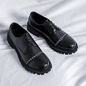 Giày thể thao nam, giày nam da màu đen AF02