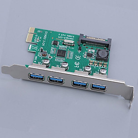 PCI-E to 4-Port USB 3.0 Hub Card Expansion Adapter for Desktop