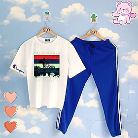 COMBO TIẾT KIỆM Set Đồ Bộ Áo Thun Tay Lửng Quần Kẻ 3Sọc, Quần Ulzzang 2 Sọc