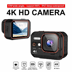 Camera hành động HD 4K WiFi 170 độ Video 30 khung hình / giây Hỗ trợ chuyên nghiệp Hộp đựng máy ảnh lặn chống nước NightShot cho video Youtube Màu sắc: Đen