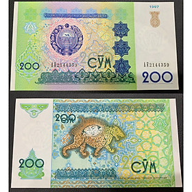 Tờ 200 Som của Uzbekistan tiền châu Á, Mới 100% UNC | Tiki
