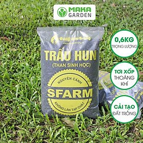 Trấu Hun Nguyên Cánh Sfarm - Túi 5dm3 - Không Lẫn Tạp Chất. Dùng Trồng Thuỷ Canh, Rau Mầm, Ươm Cây Con