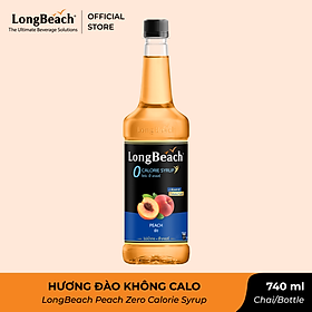 Siro Không Calo Hương Đào - LongBeach Peach Zero Calorie Concentrated Flavoured Syrup 740 ml