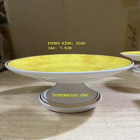 Mua Dĩa sứ thờ họa tiết đá hoa cương 2 cỡ: 20cm và 17.5cm